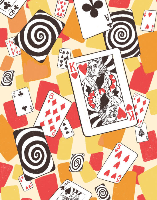 Fall 2021 cover, an illustration of playing cards